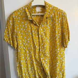 Sandro Yellow Floral Casual Shirt